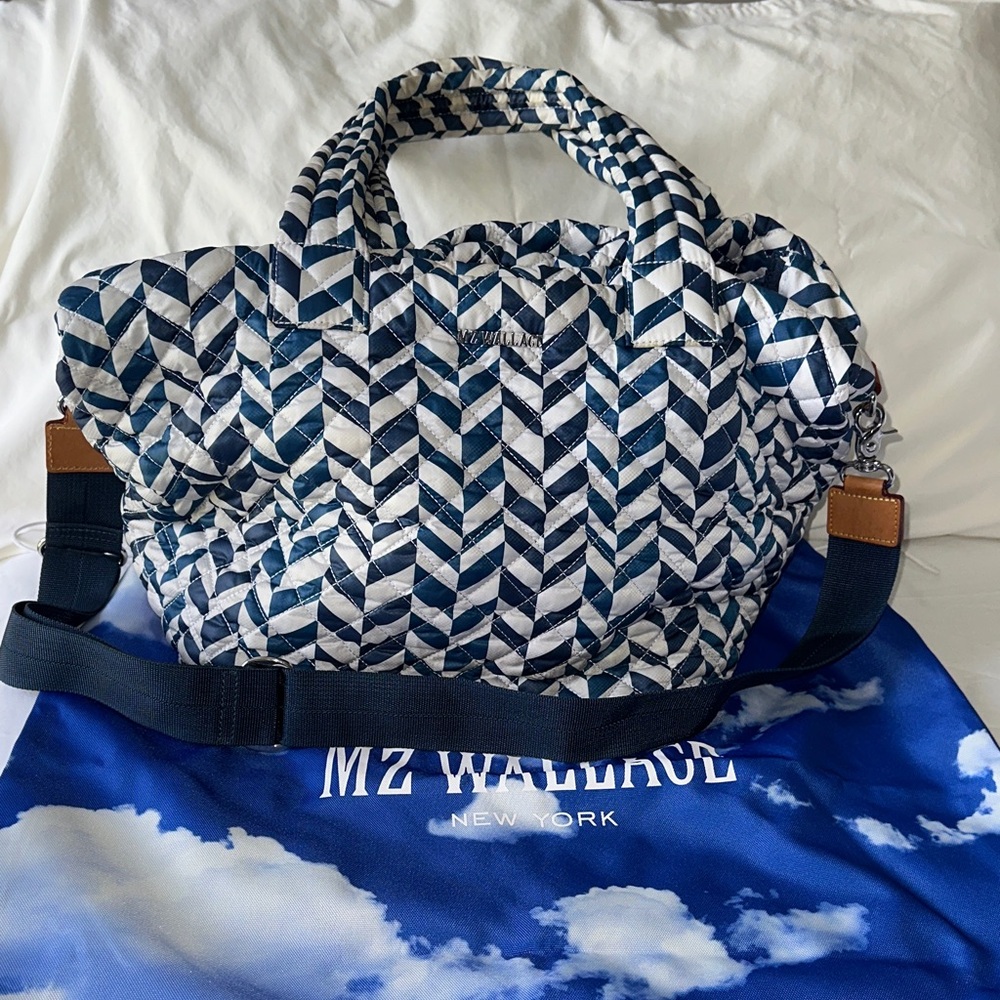 MZ Wallace Blue/White Metro Tote